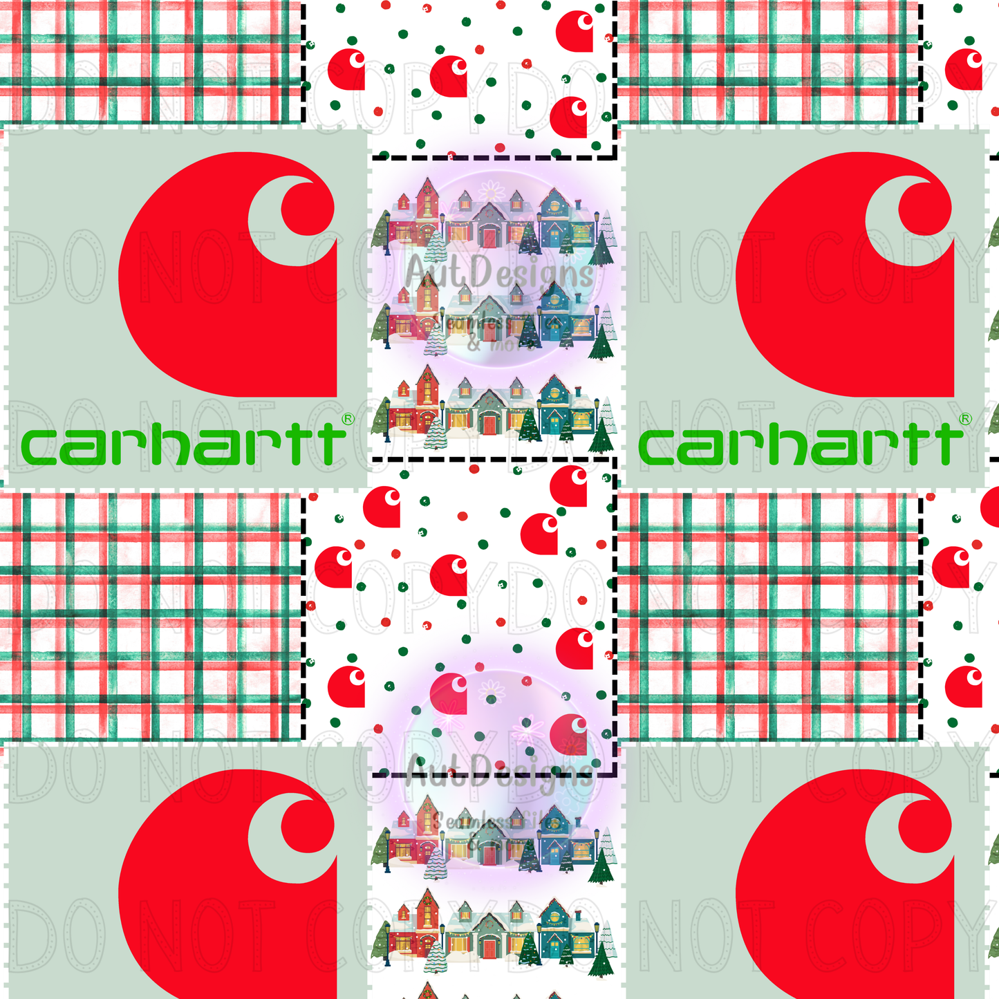 Car Hart Christmas Patchwork Seamless File