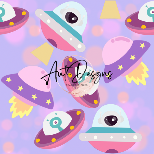 Pastel Spaceships Seamless File