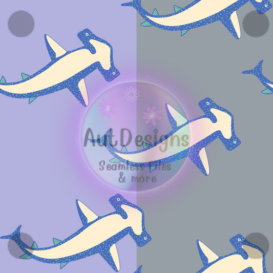 Hammerhead Sharks Seamless File 2 color options