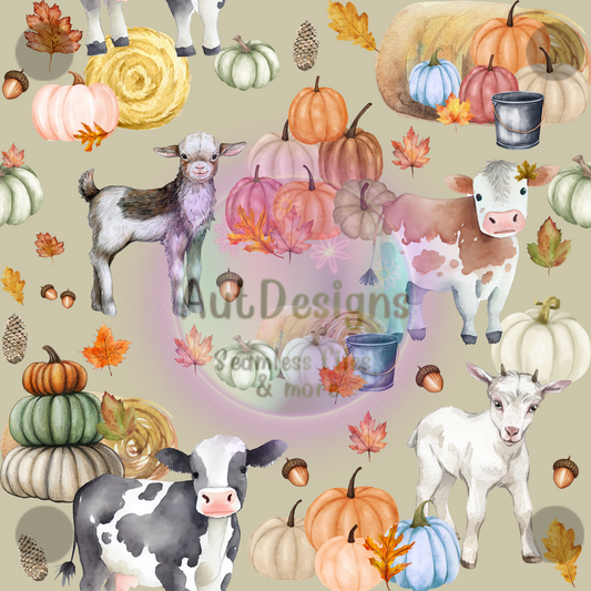 Fall Farm Animals Semi-Exclusive Seamless File