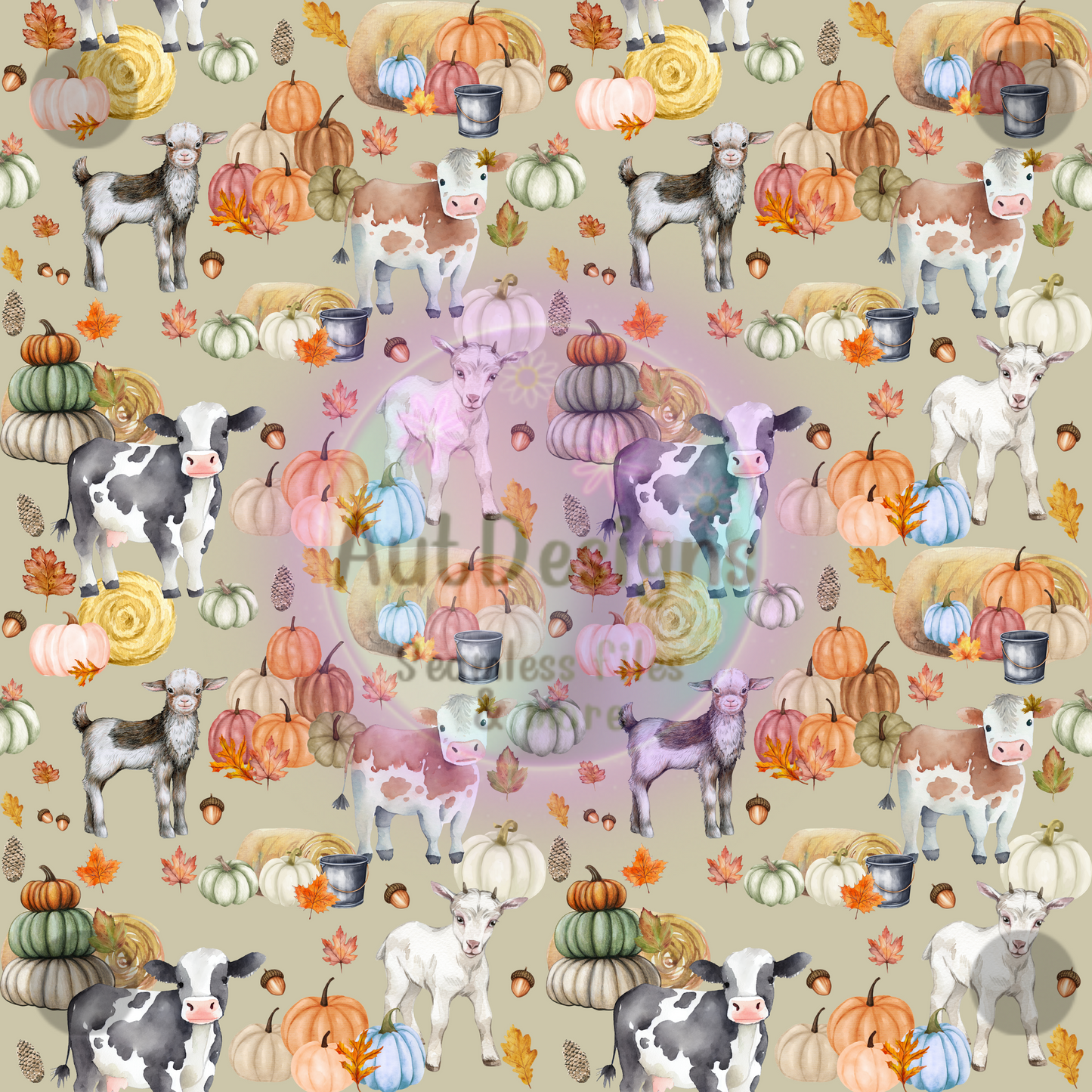 Fall Farm Animals Semi-Exclusive Seamless File