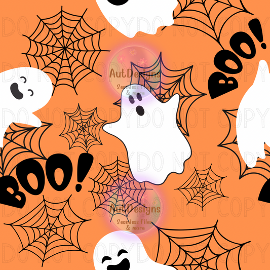 Boo Ghosts Halloween Seamless File