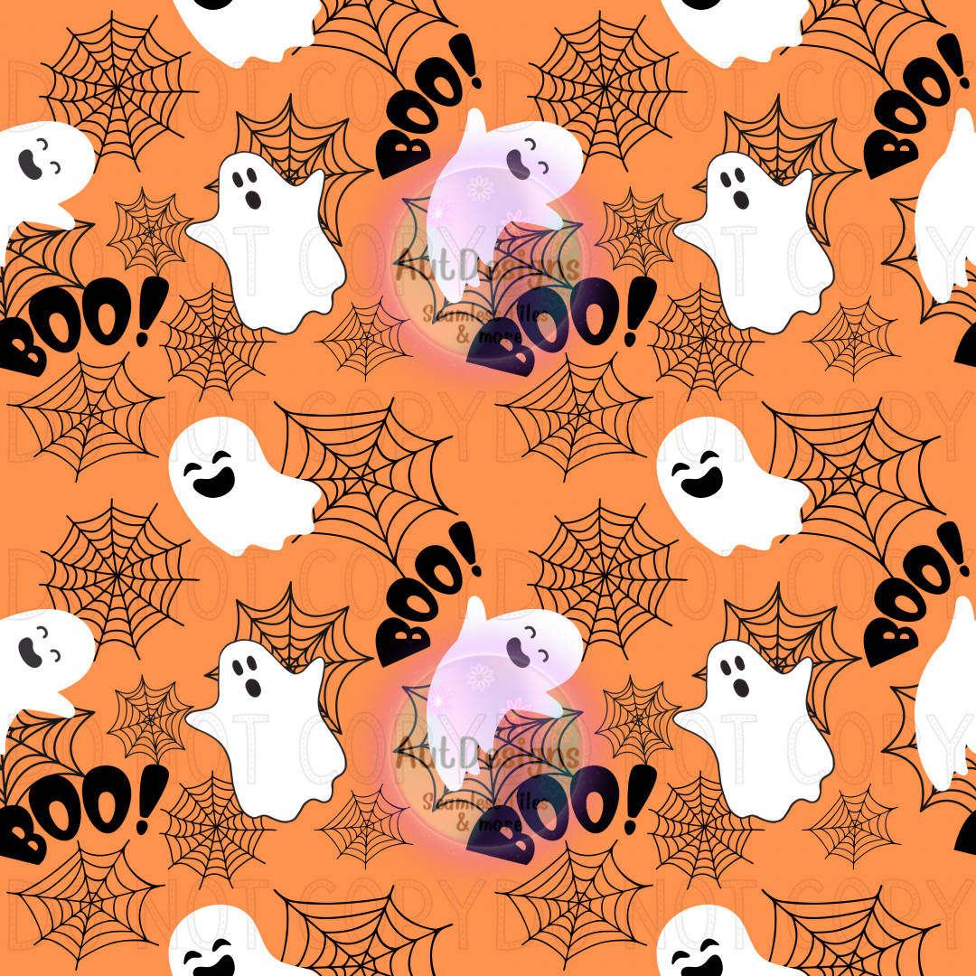 Boo Ghosts Halloween Seamless File