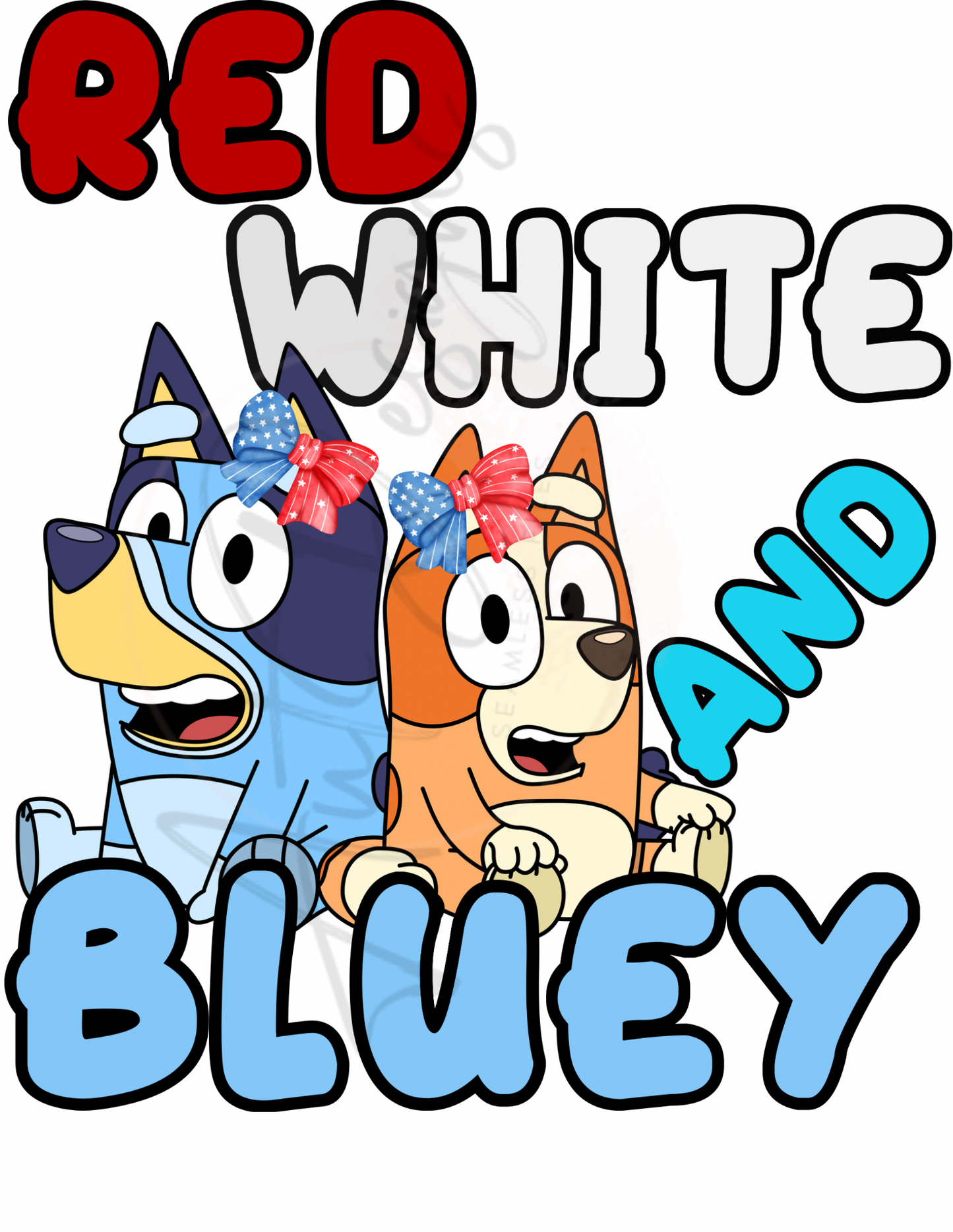 Blue Dog RWB Seamless File & PNG Bundle Option