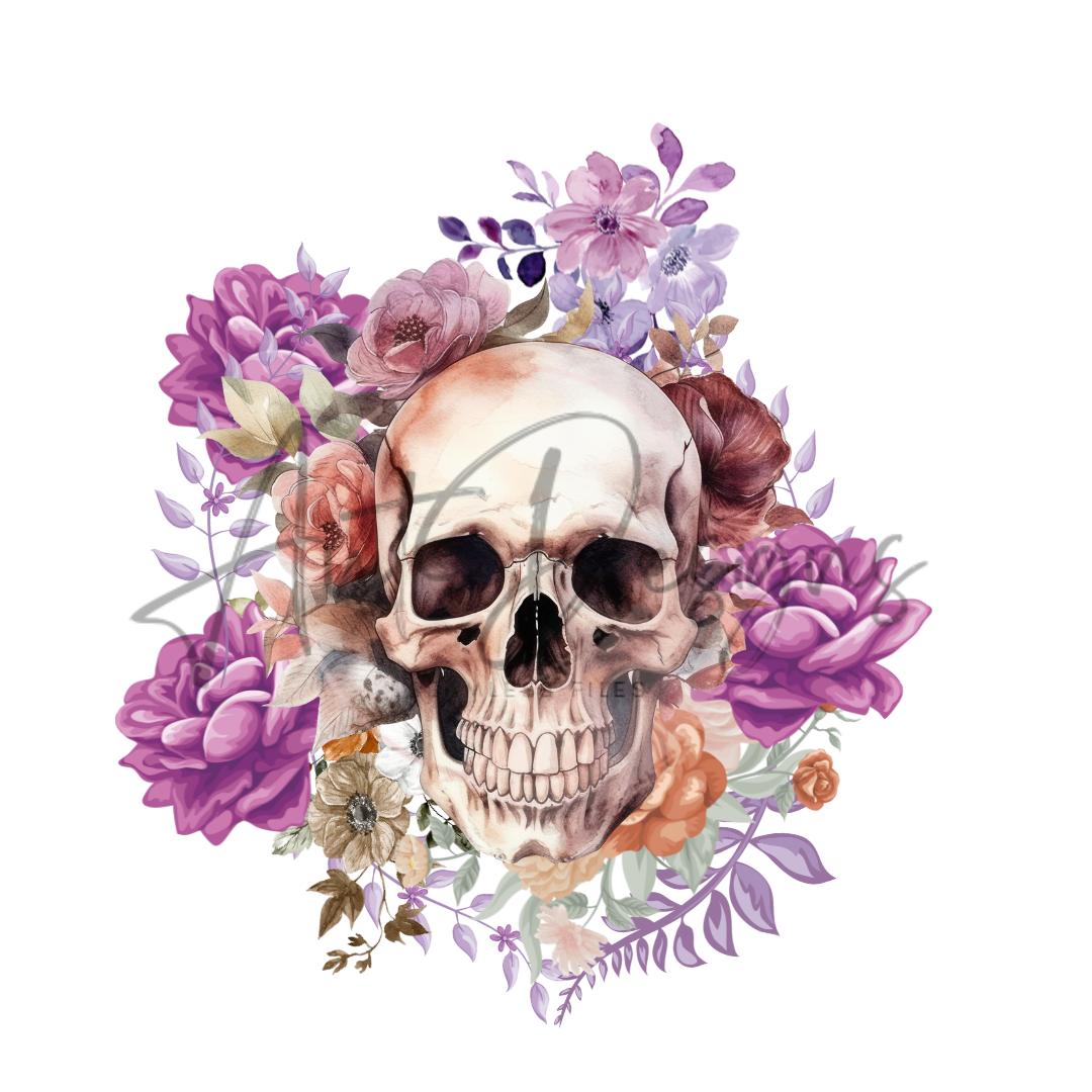 Floral Skulls Seamless File & PNG Bundle Option