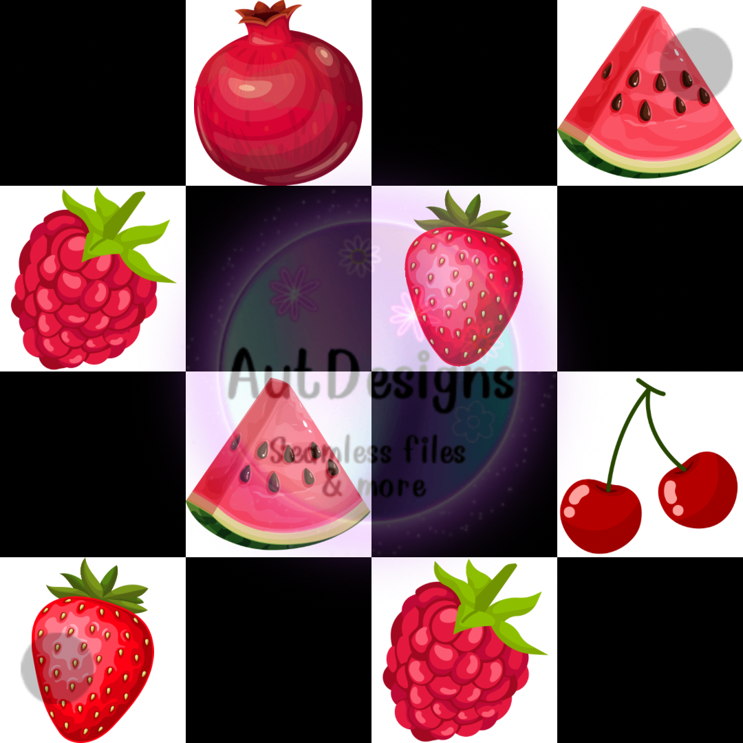 Checkered Red Fruits Seamless File