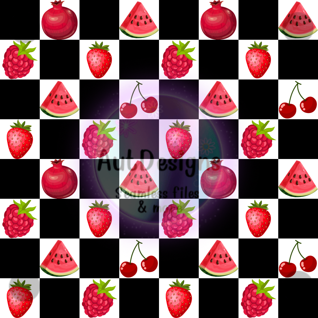 Checkered Red Fruits Seamless File