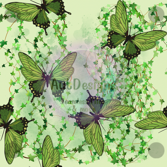 Green Butterflies Seamless File