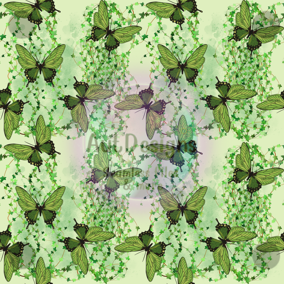 Green Butterflies Seamless File