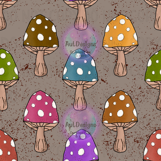 Rainbow Mushrooms Seamless File