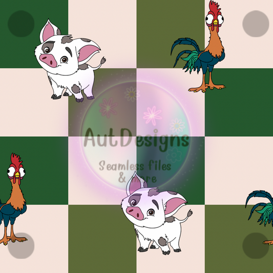 Pua & Hei Hei Moana Seamless File