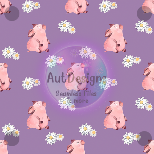 Daisies & Pigs Seamless Fils