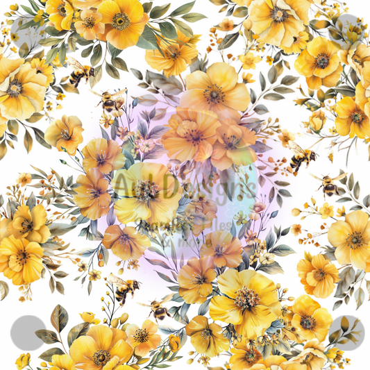 Golden Floral Seamless File