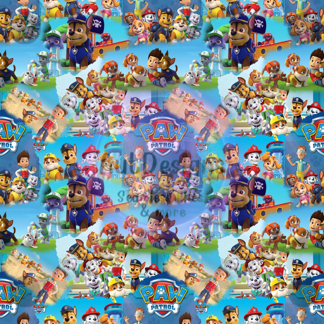 Rescue Pups Collage Seamless File