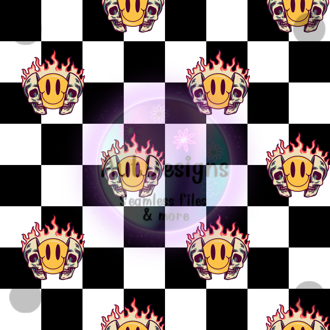 Cool Smiley Checkers Seamless File