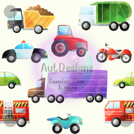 Rainbow Vehicles Seamless File