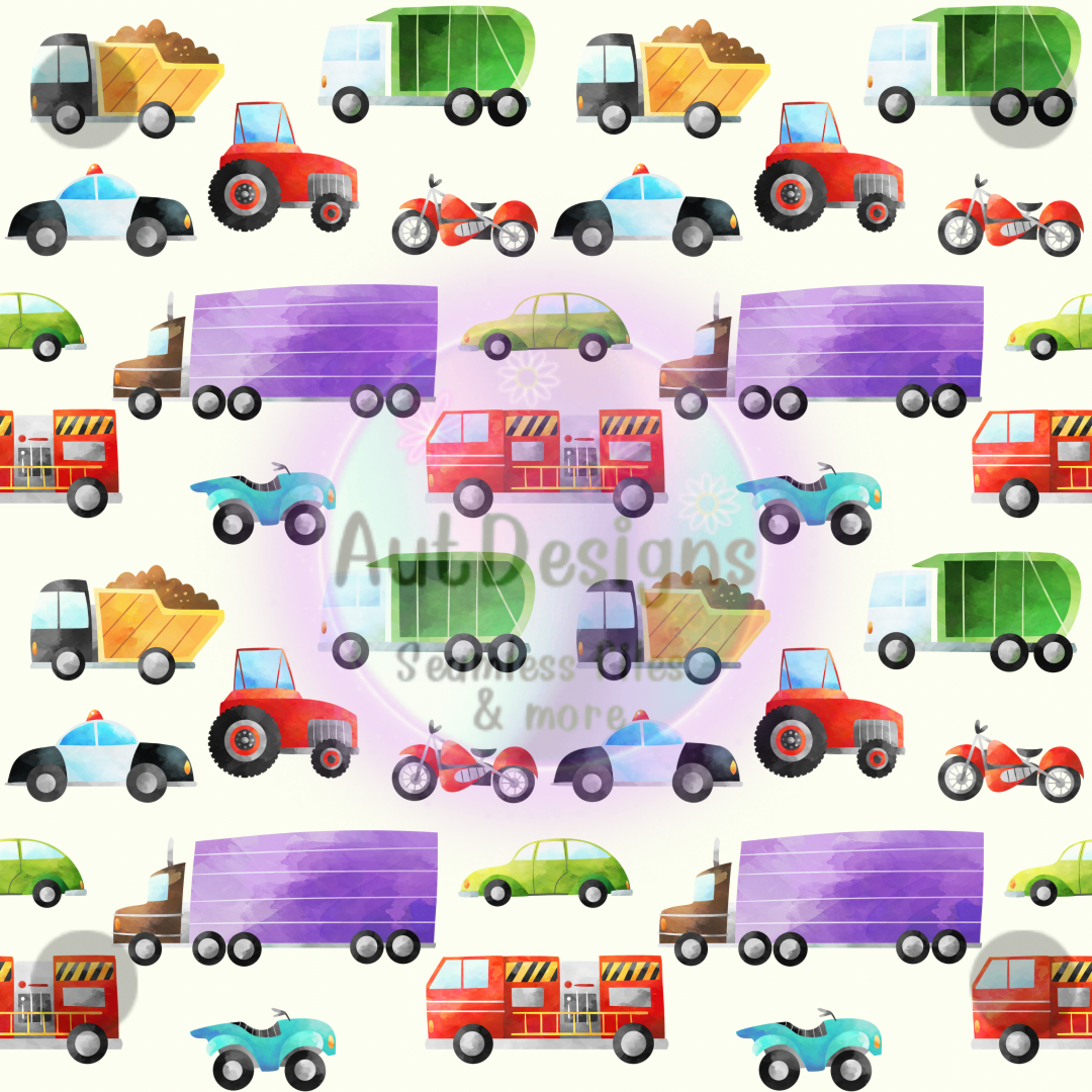 Rainbow Vehicles Seamless File