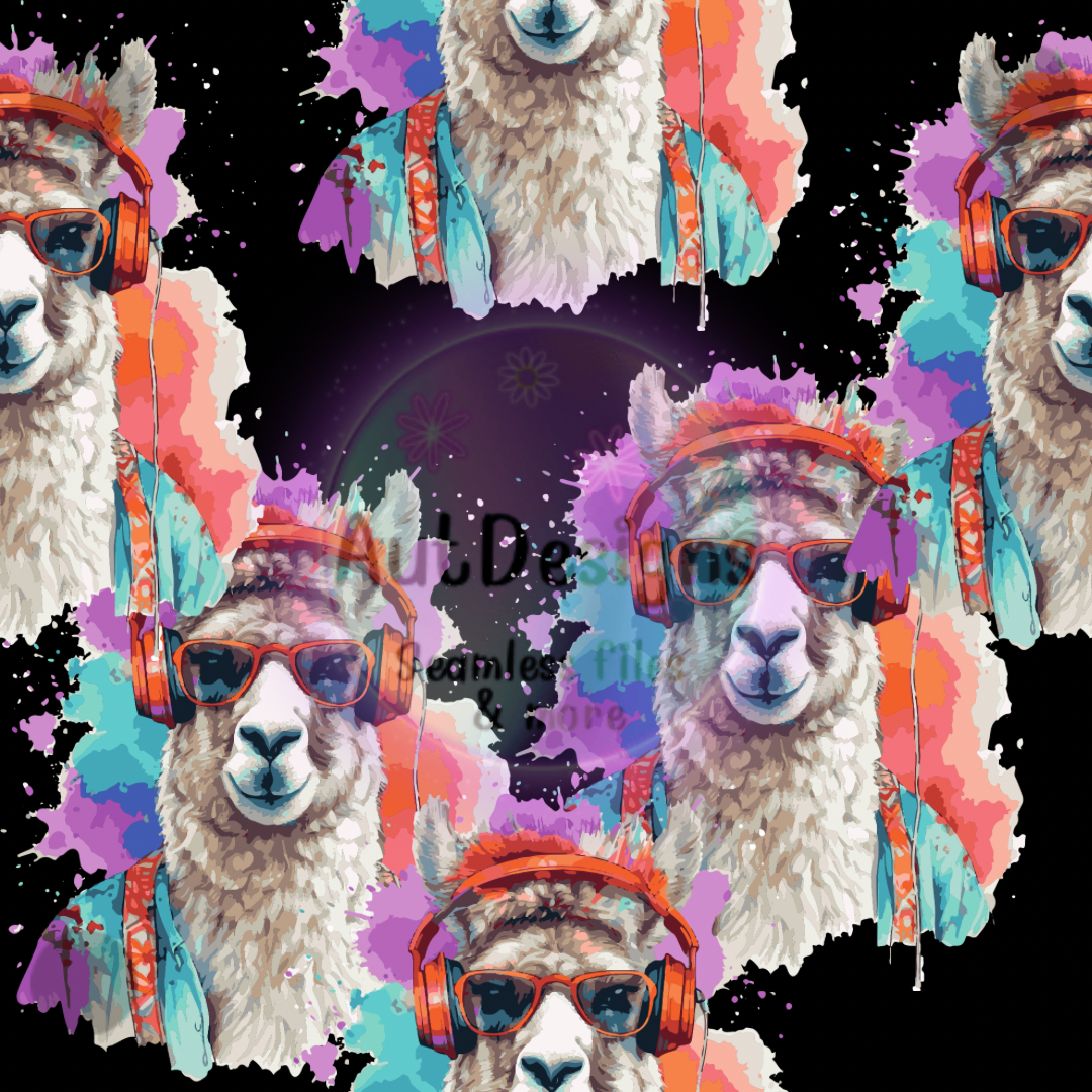 Watercolor Llamas Seamless File