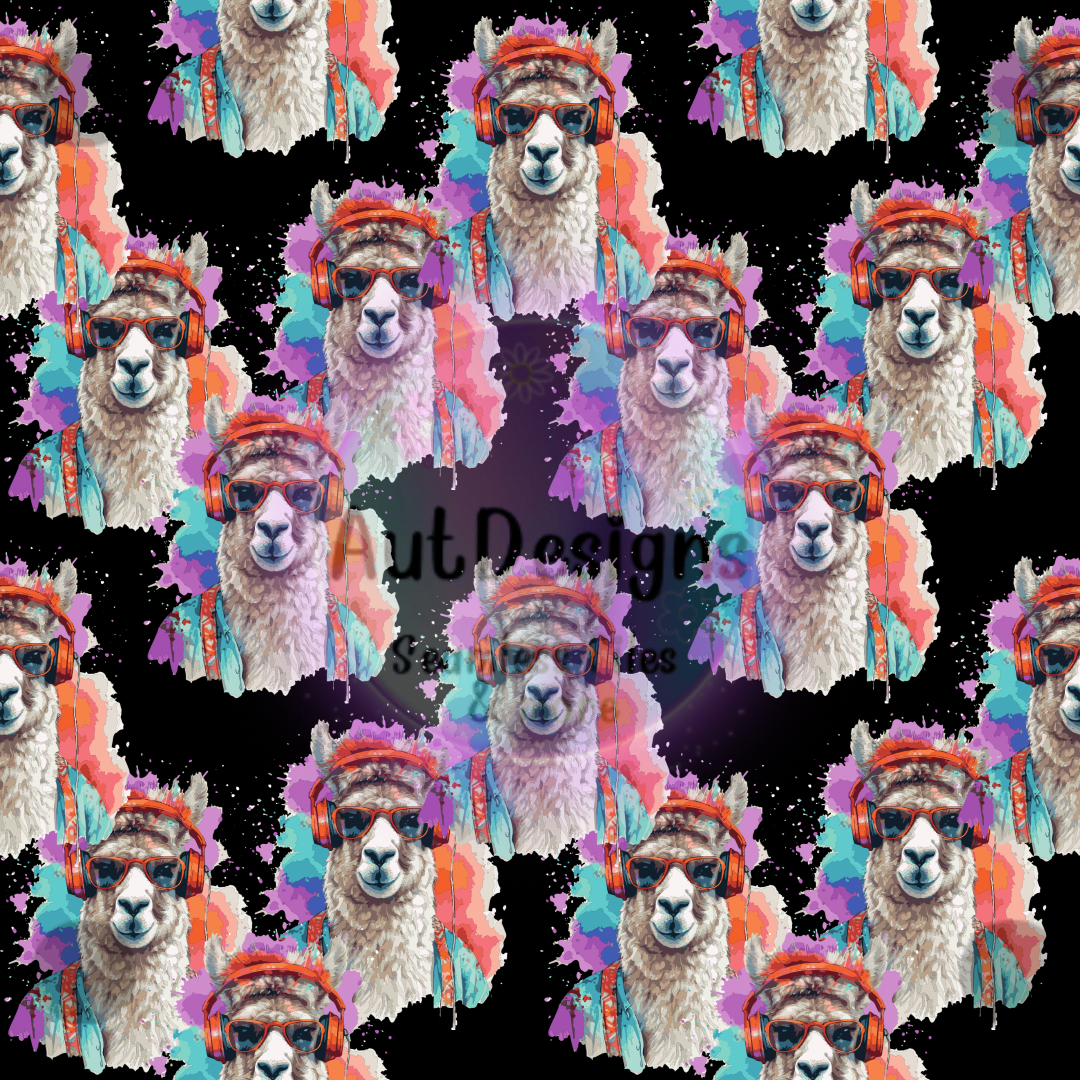 Watercolor Llamas Seamless File