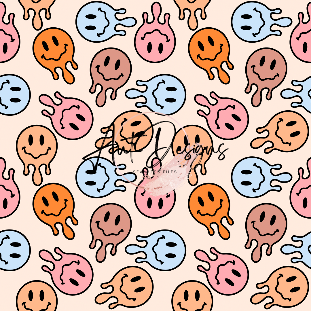 Pastel Melting Smileys Seamless File