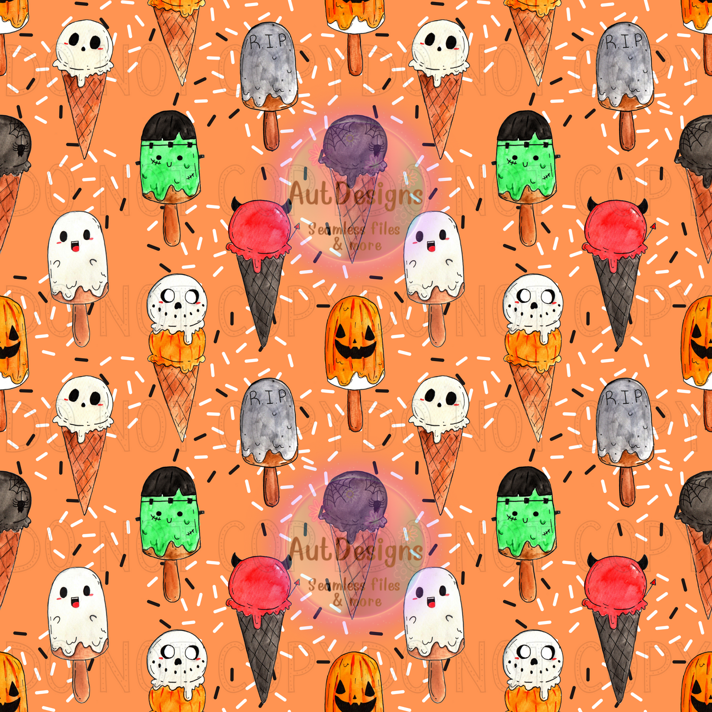 Halloween Ice Scream Seamless File