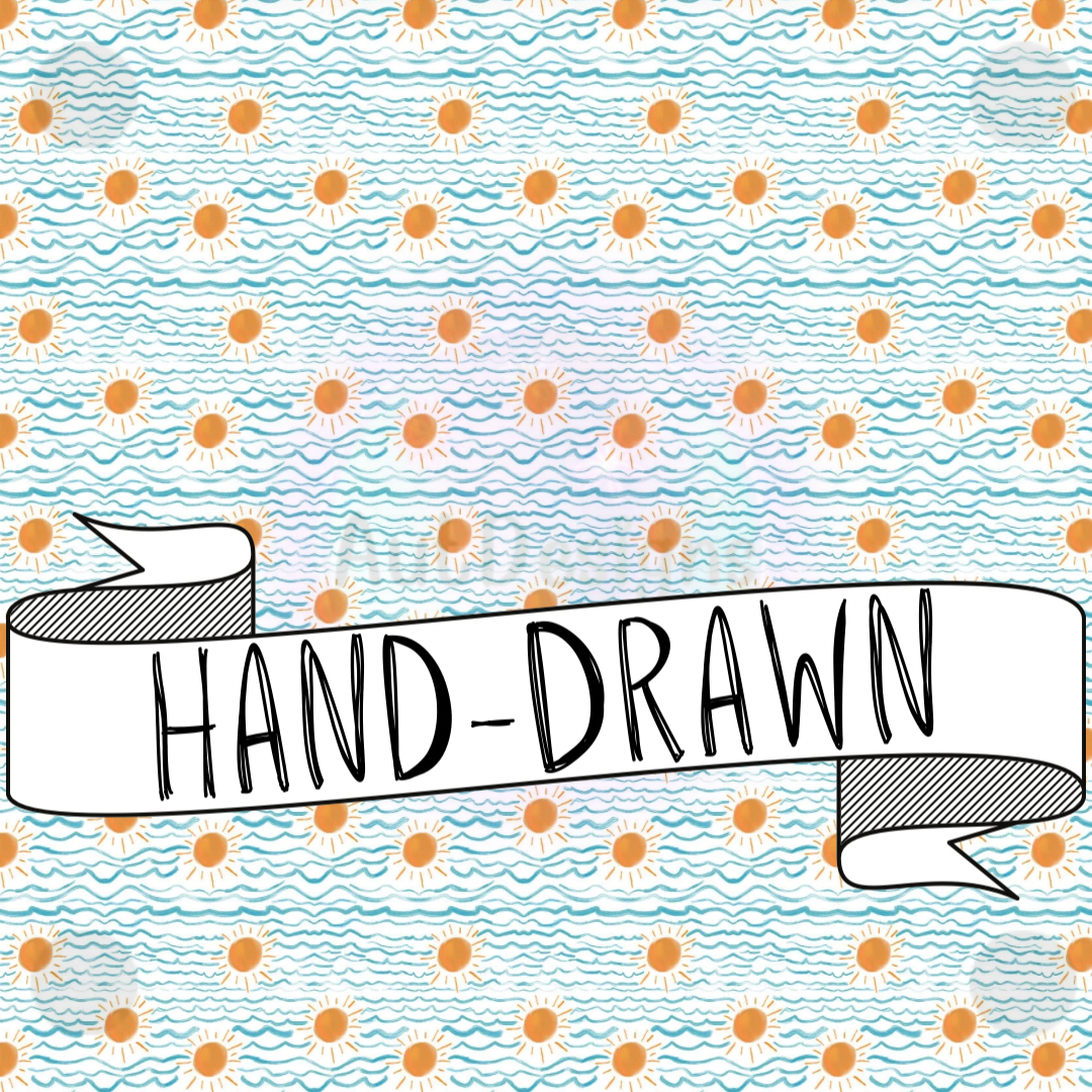 Hand-Drawn Suns & Waves Seamless File