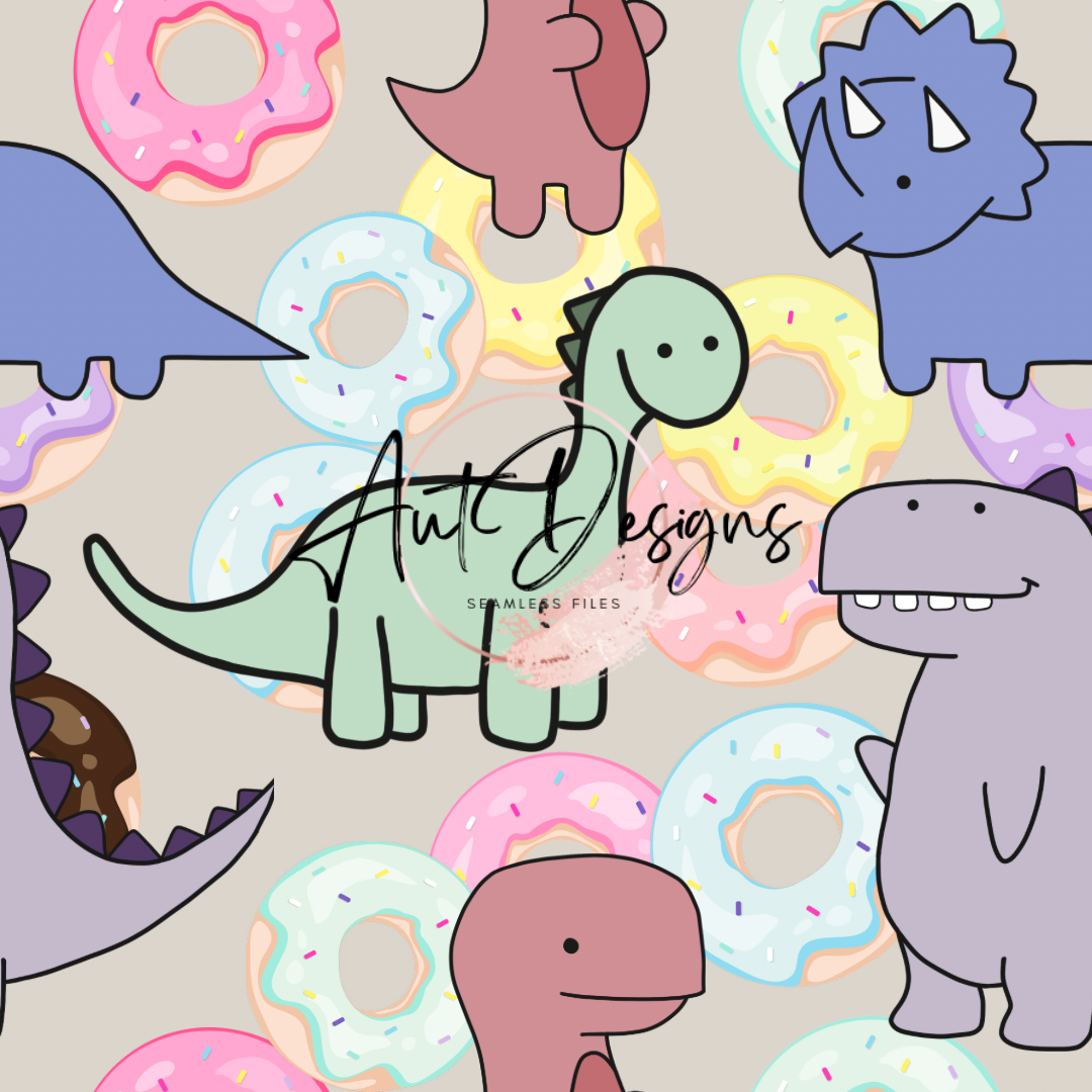 Dinos & Donuts Seamless File & PNG Option