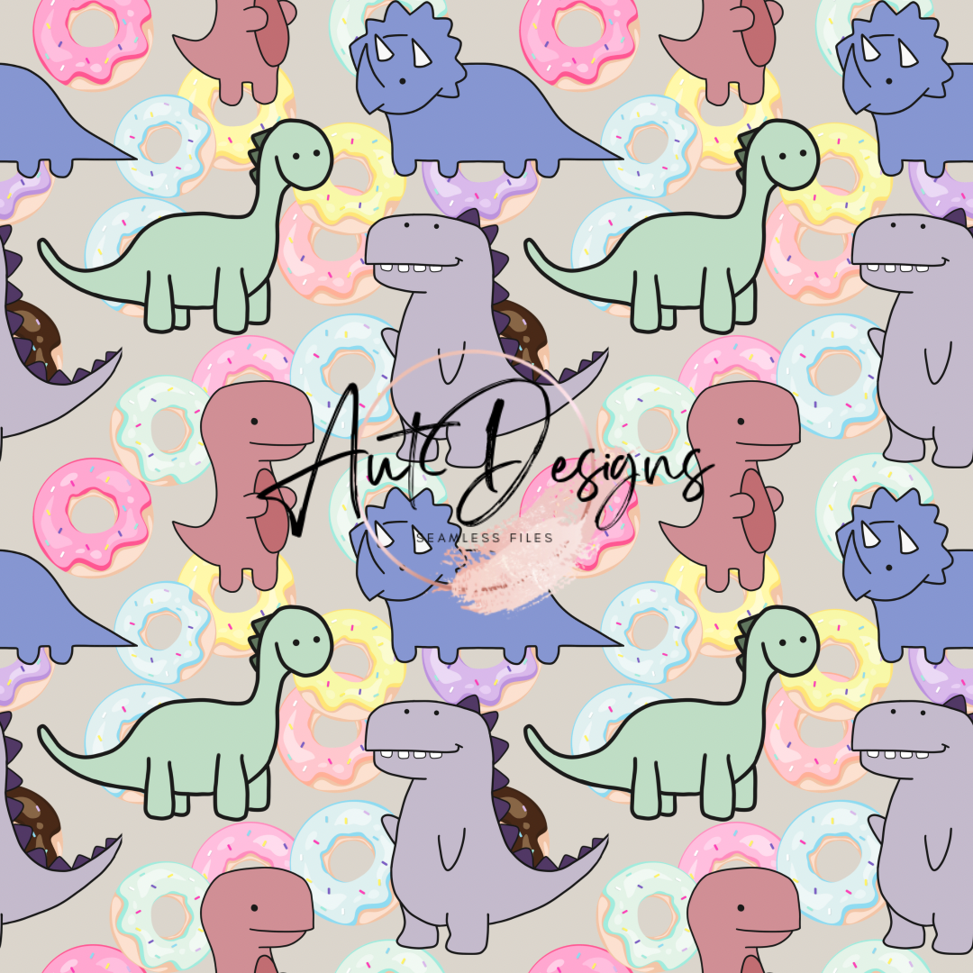 Dinos & Donuts Seamless File & PNG Option