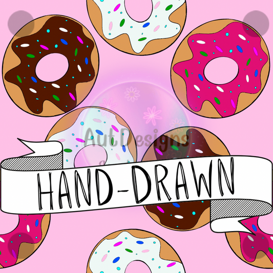 Hand-Drawn Pink & Blue Donuts Seamless File