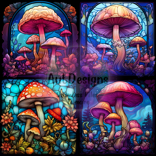 Mushrooms Stained Glass