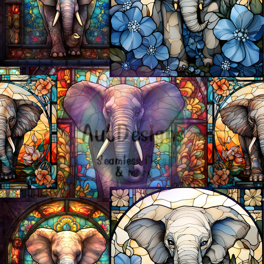 Elephant Stained Glass