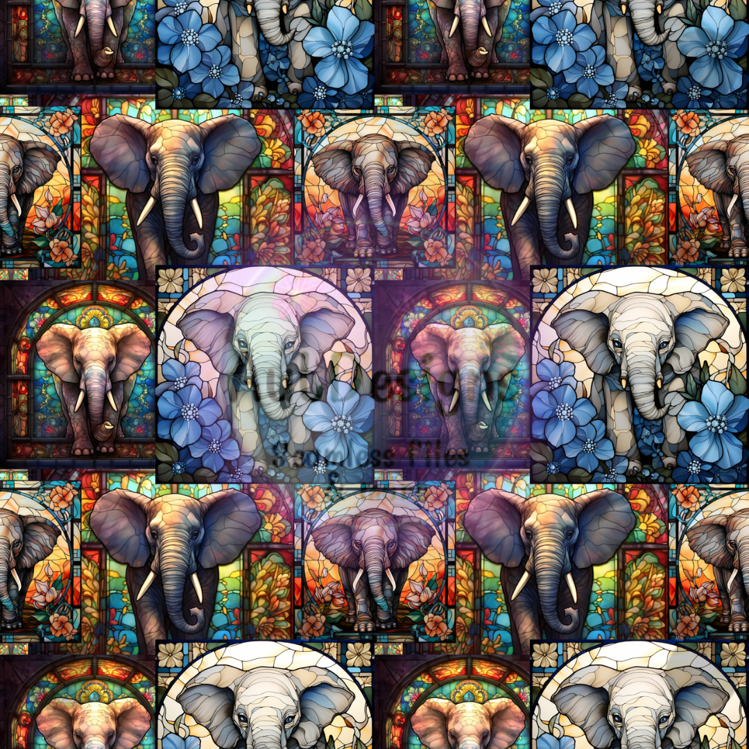 Elephant Stained Glass