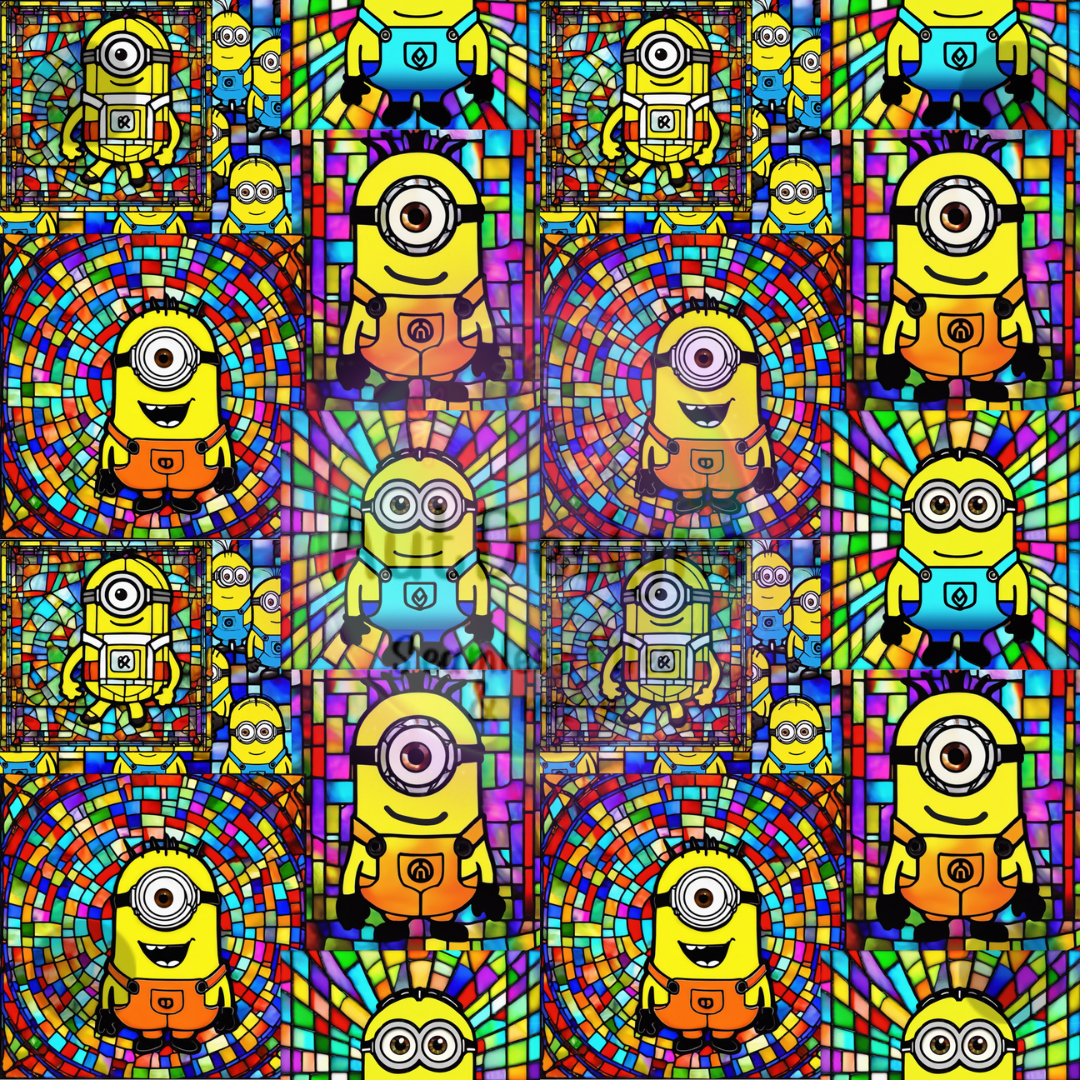 Yellow Guys Stained Glass Seamless File