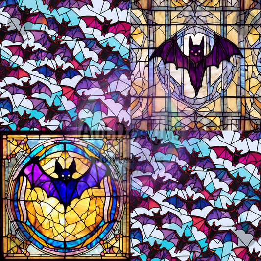 Bat Stained Glass Seamless File