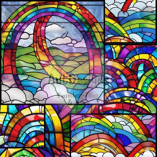 Rainbow Stained Glass Seamless File