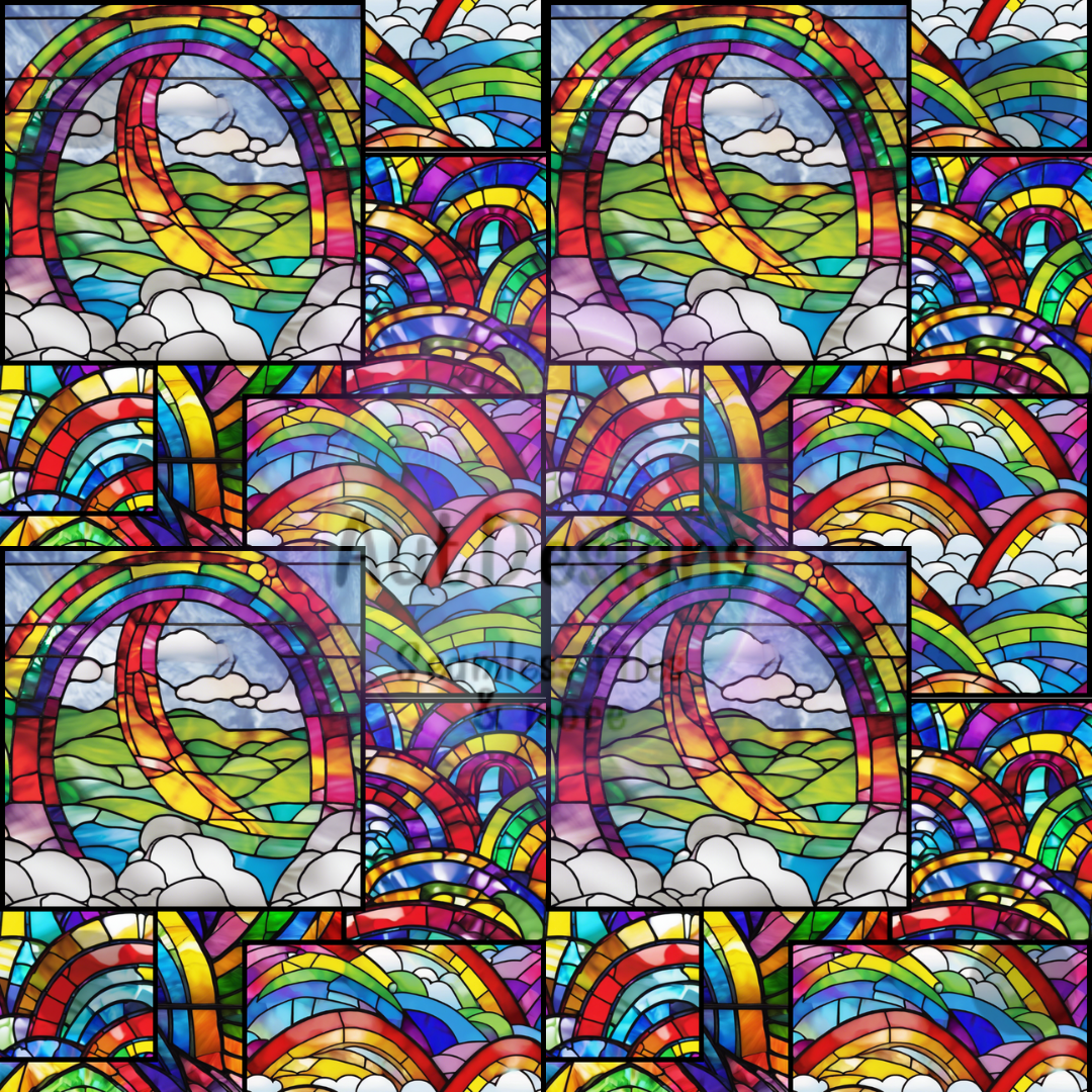 Rainbow Stained Glass Seamless File