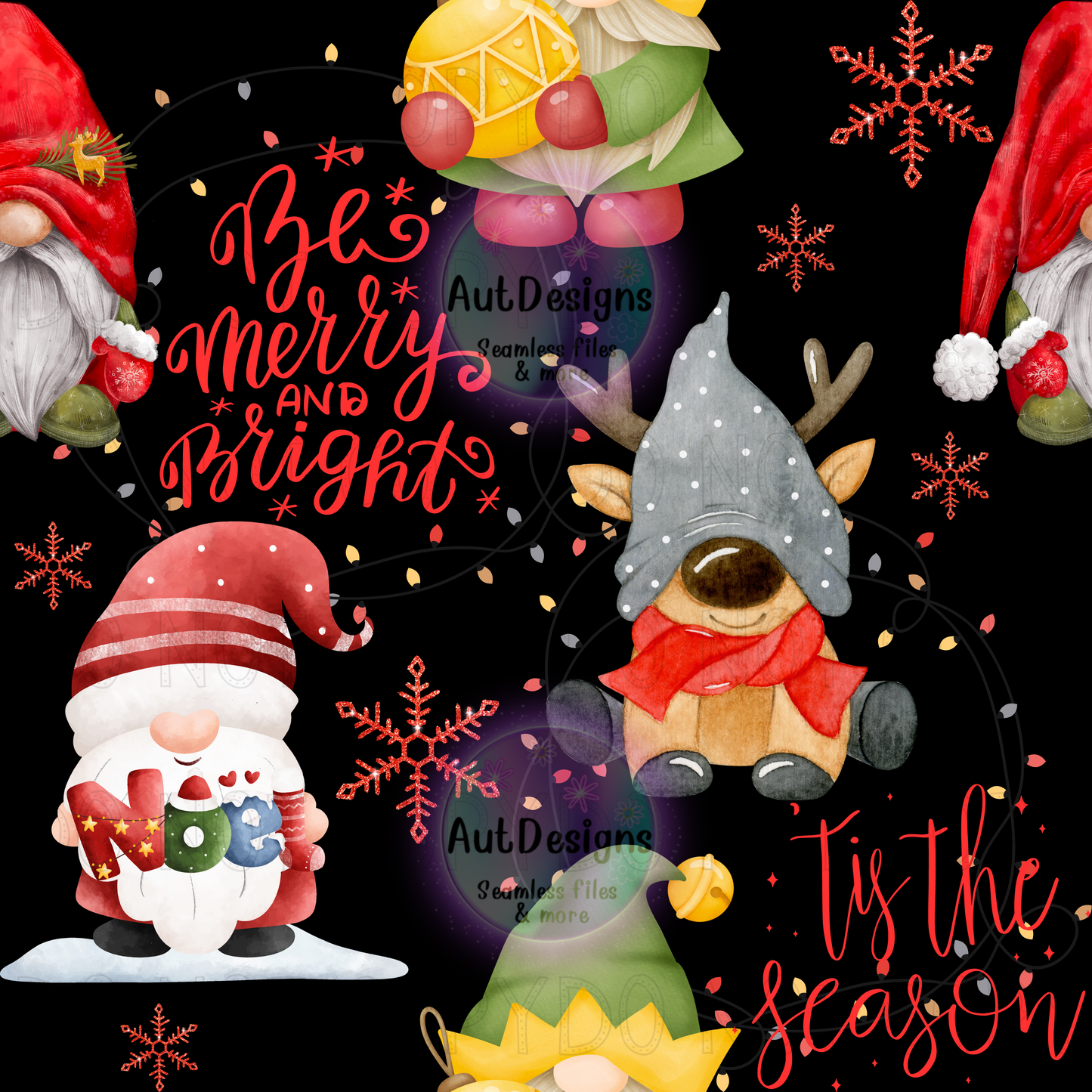 Christmas Gnomes Seamless File