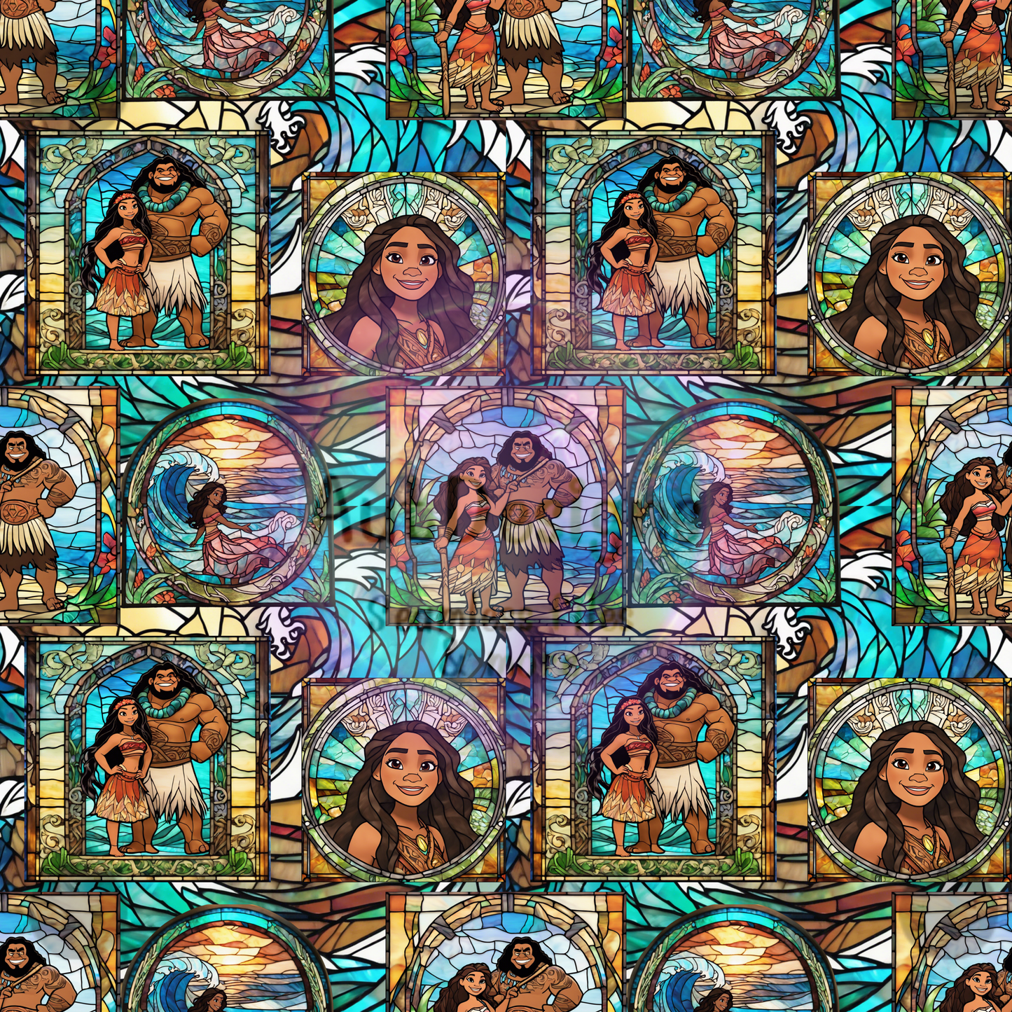 Ocean Stained Glass Seamless File