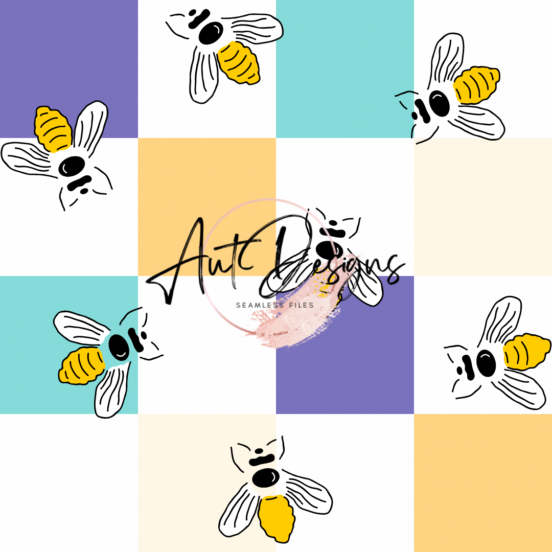 Bee Checkers & Plain Checkers Seamless File