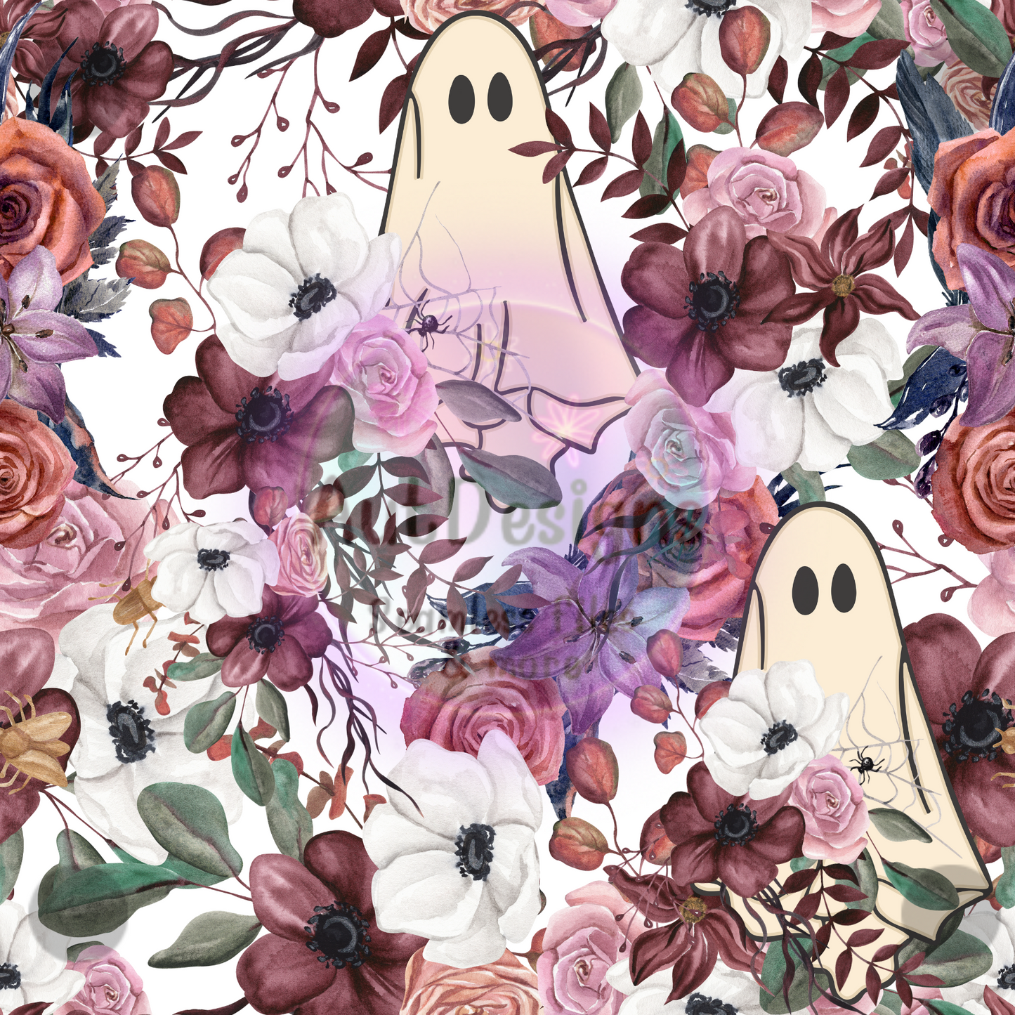 Ghosts in Floral Seamless File