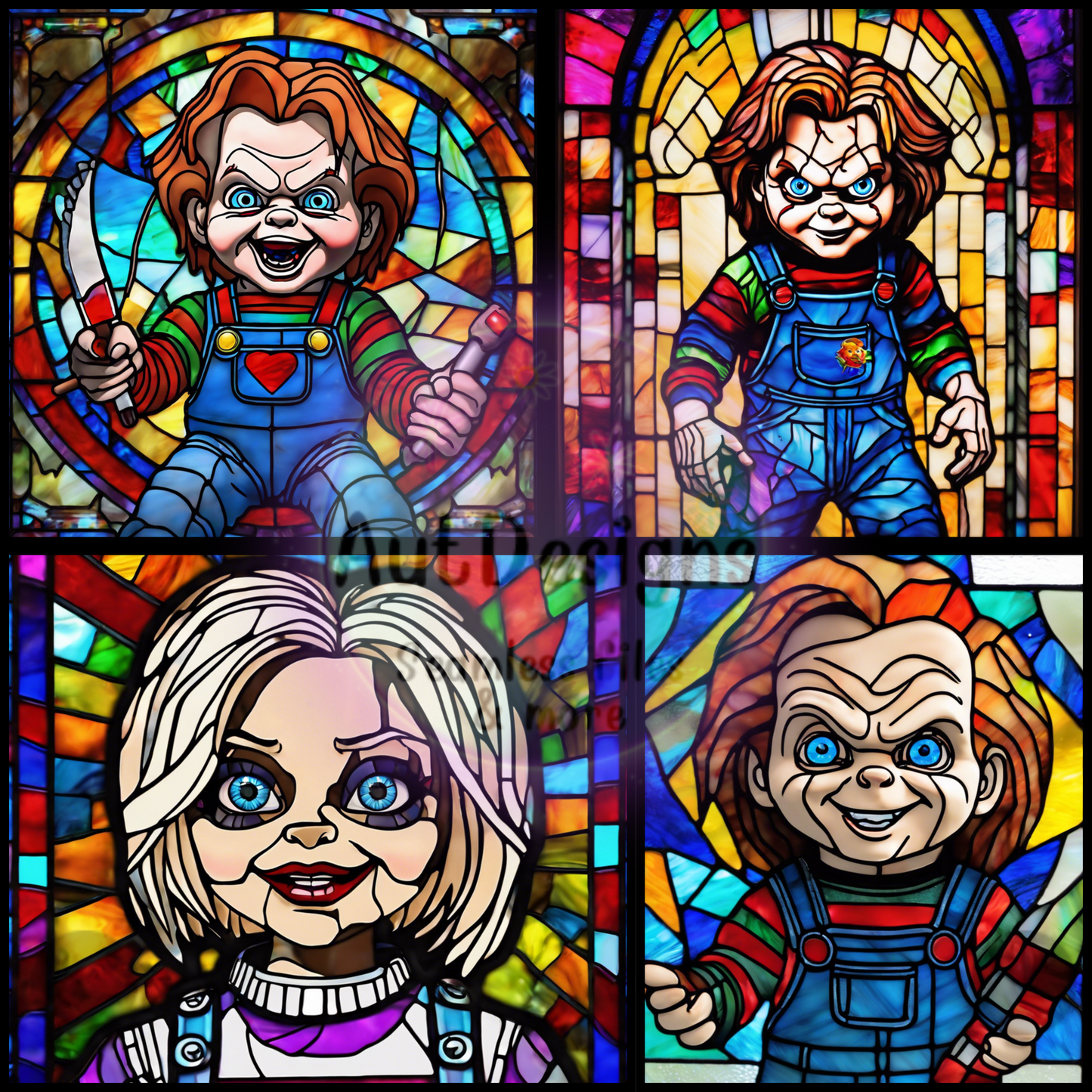 Chuck & Bride Stained Glass Seamless File