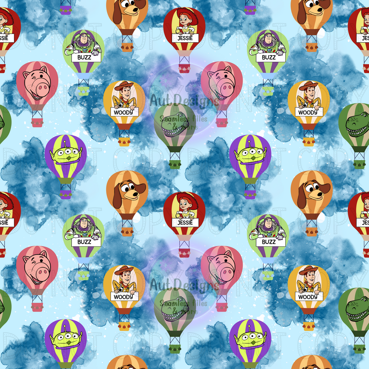 T oy Story Hot Air Balloons Seamless File