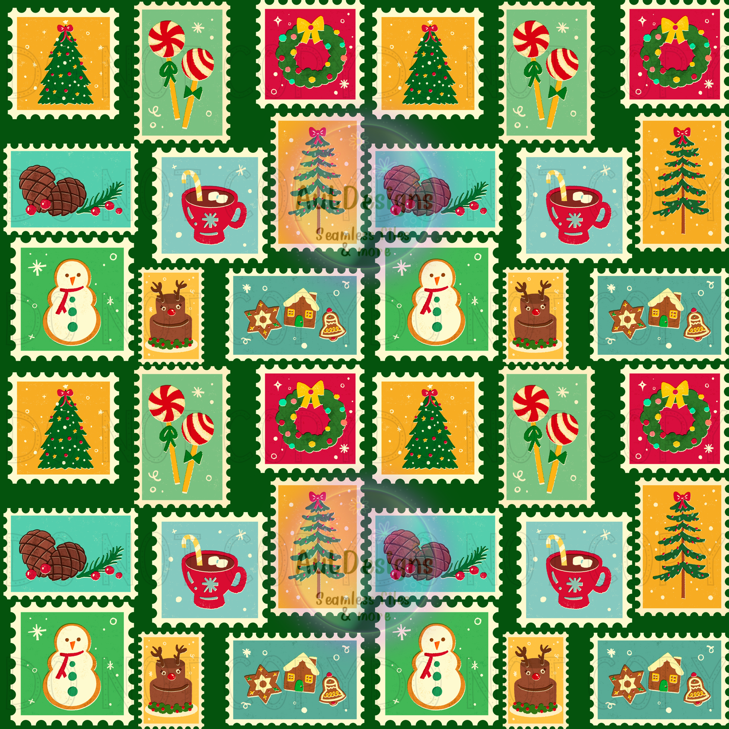 Christmas Stamps Seamless File