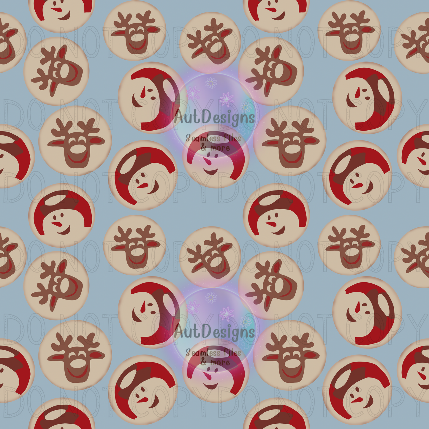 Christmas Cookies Seamless File 3 color Options