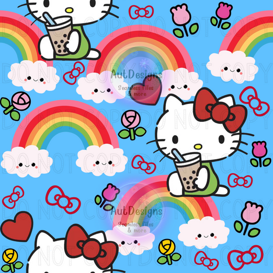 Cute Kitty Rainbow Seamless File