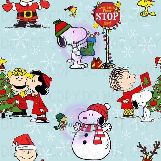 Charlie Friends Christmas Seamless File 3 Color Options