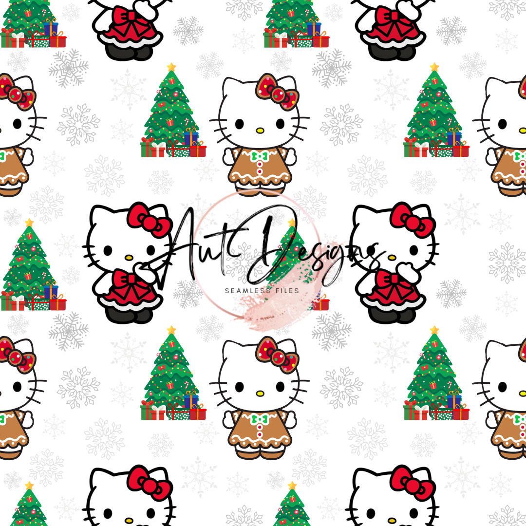 Christmas Kitty Seamless Fike