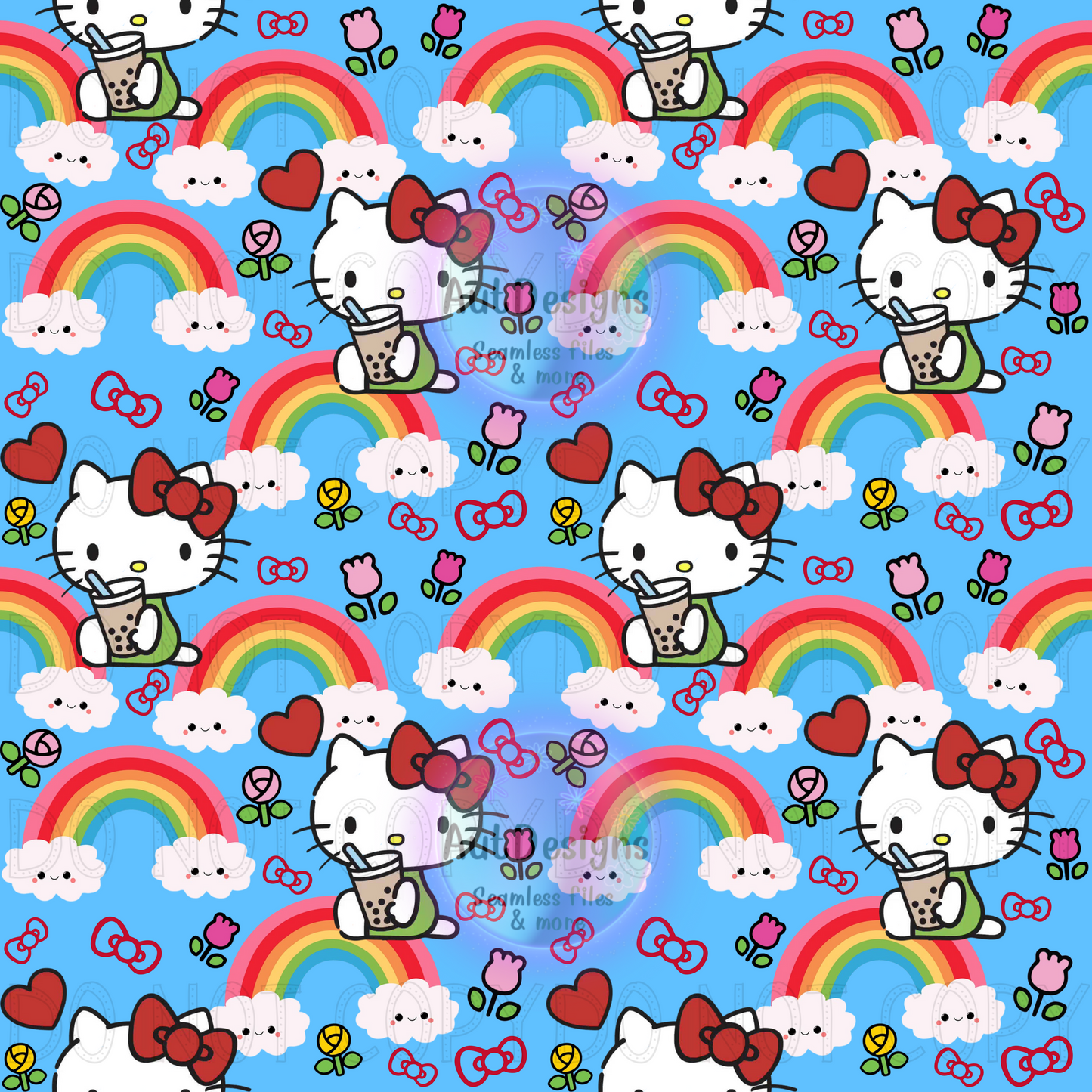 Cute Kitty Rainbow Seamless File