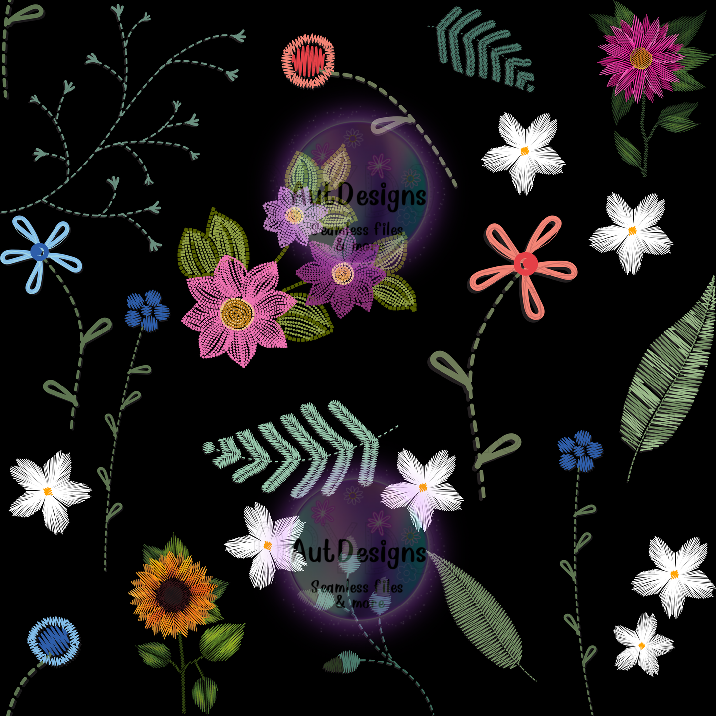 Floral Embroidery Seamless File