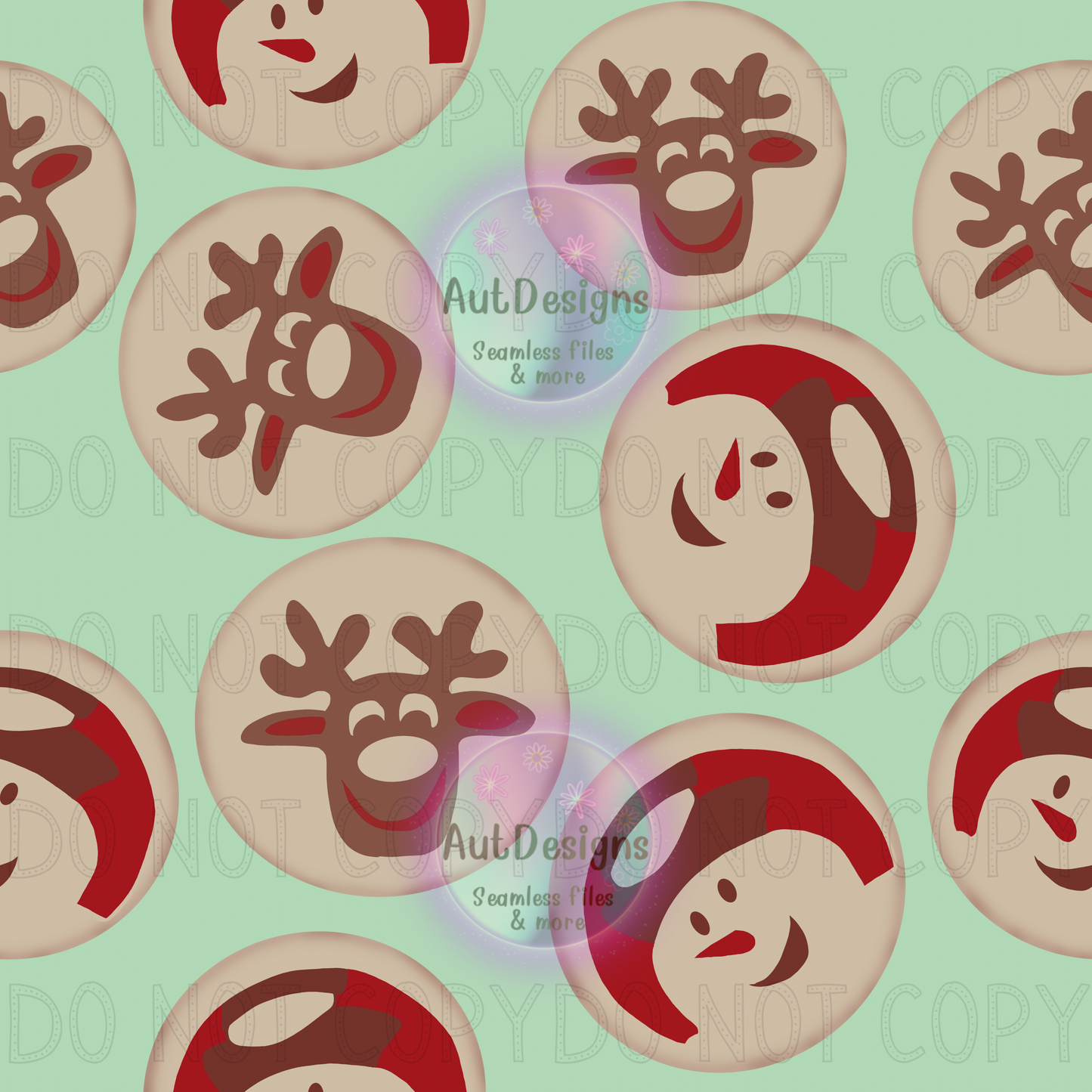 Christmas Cookies Seamless File 3 color Options